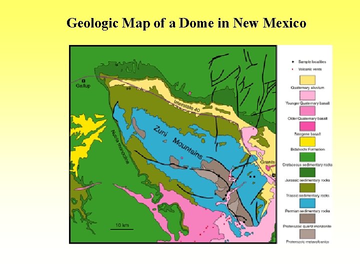 Geologic Map of a Dome in New Mexico 