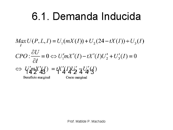 6. 1. Demanda Inducida Prof. Matilde P. Machado 6. 1. Demanda Inducida Prof. Matilde P. Machado