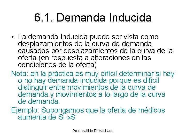 6. 1. Demanda Inducida • La demanda Inducida puede ser vista como desplazamientos de 6. 1. Demanda Inducida • La demanda Inducida puede ser vista como desplazamientos de