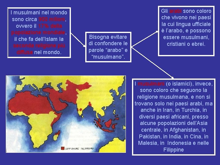 I musulmani nel mondo sono circa 900 milioni, ovvero il 17% della popolazione mondiale,