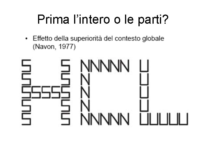 Prima l’intero o le parti? 