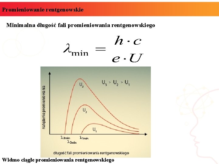 Promieniowanie rentgenowskie Minimalna długość fali promieniowania rentgenowskiego Widmo ciągłe promieniowania rentgenowskiego 