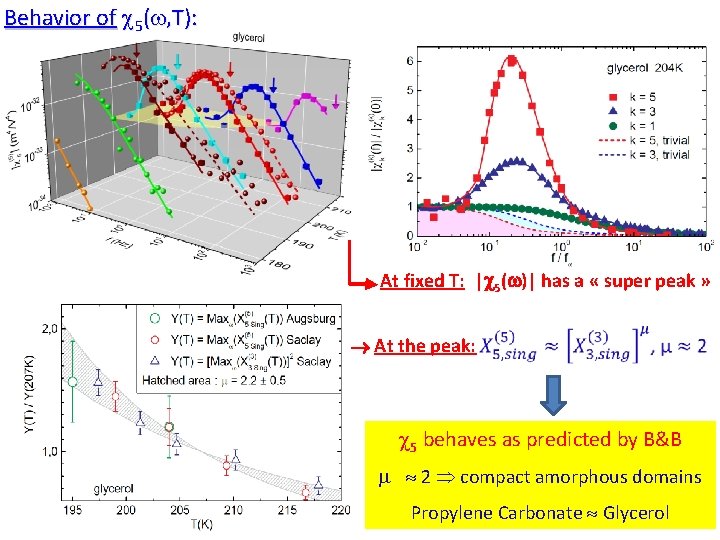 Behavior of c 5(w, T): At fixed T: |c 5(w)| has a « super