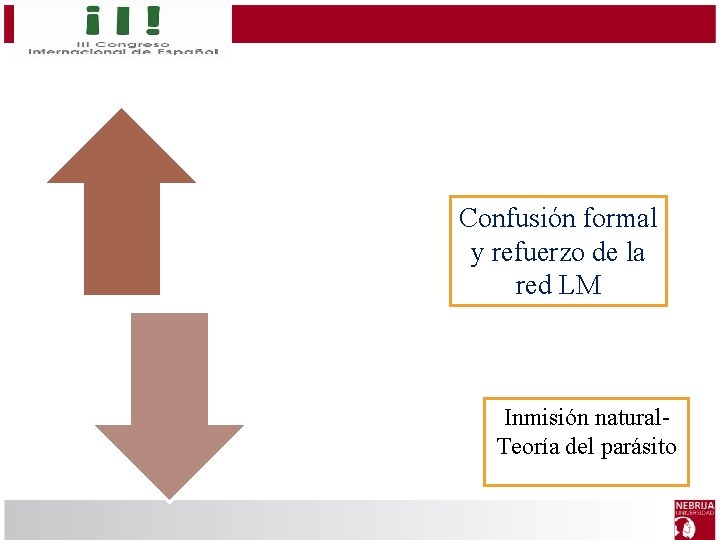 Argumento s por el no Confusión formal y refuerzo de la red LM Argumento