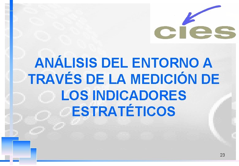 ANÁLISIS DEL ENTORNO A TRAVÉS DE LA MEDICIÓN DE LOS INDICADORES ESTRATÉTICOS 23 