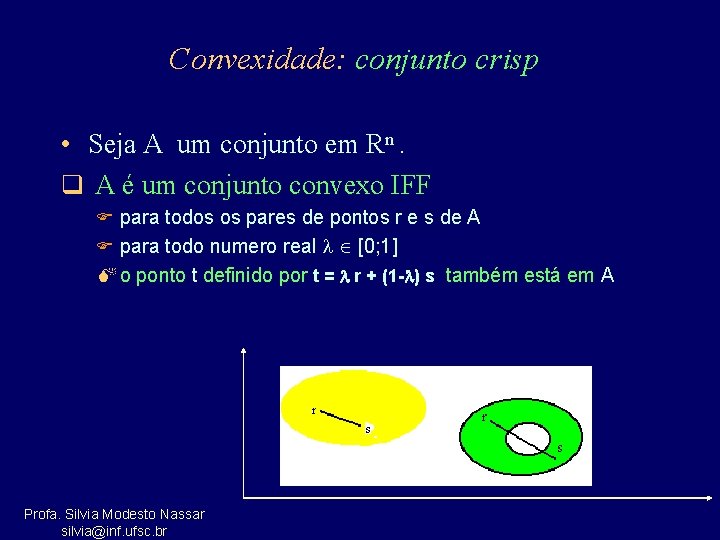 Convexidade: conjunto crisp • Seja A um conjunto em Rn. q A é um