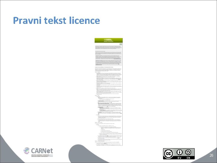 Pravni tekst licence 26 