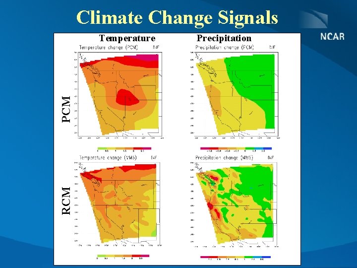 Climate Change Signals RCM PCM Temperature Precipitation 