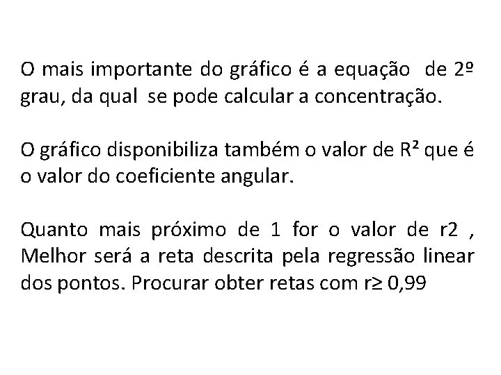 O mais importante do gráfico é a equação de 2º grau, da qual se