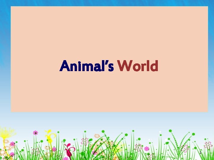 Animal’s World 1 