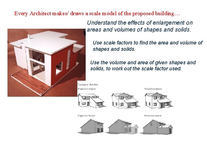 Every Architect makes/ draws a scale model of the proposed building… Understand the effects