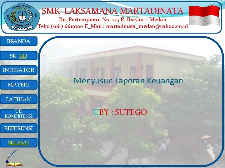 SMK LAKSAMANA MARTADINATA Jln. Pertempuran No. 125 P. Brayan – Medan Telp: (061) 6619100