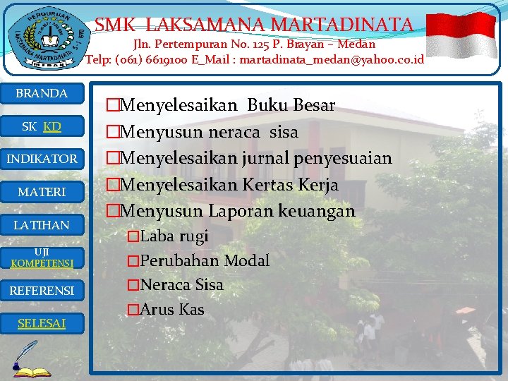 SMK LAKSAMANA MARTADINATA Jln. Pertempuran No. 125 P. Brayan – Medan Telp: (061) 6619100