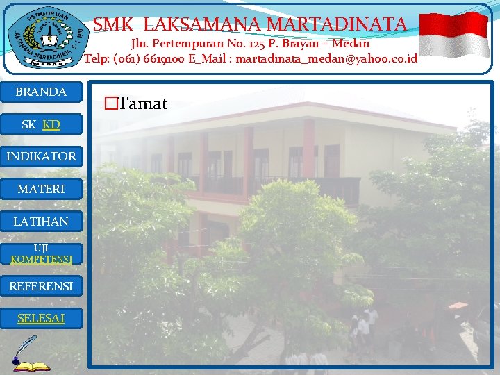 SMK LAKSAMANA MARTADINATA Jln. Pertempuran No. 125 P. Brayan – Medan Telp: (061) 6619100