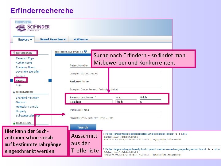  Erfinderrecherche Suche nach Erfindern - so findet man Mitbewerber und Konkurrenten. Hier kann