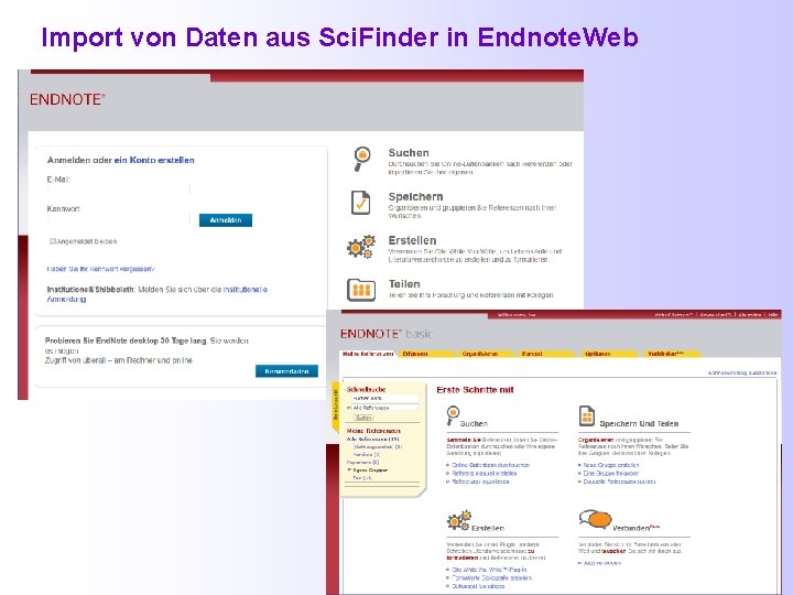 Import von Daten aus Sci. Finder in Endnote. Web 