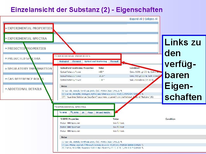 Einzelansicht der Substanz (2) - Eigenschaften Links zu den verfügbaren Eigenschaften 