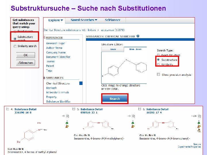 Substruktursuche – Suche nach Substitutionen 