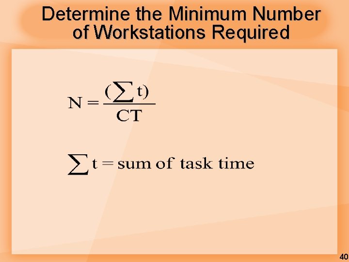 Determine the Minimum Number of Workstations Required 40 