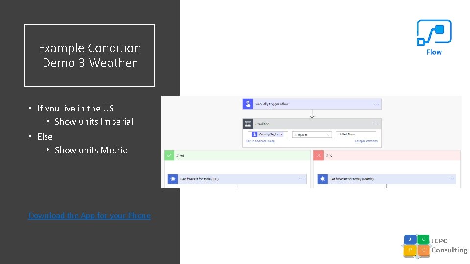 Example Condition Demo 3 Weather • If you live in the US • Show