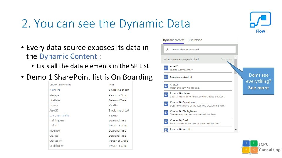 2. You can see the Dynamic Data • Every data source exposes its data