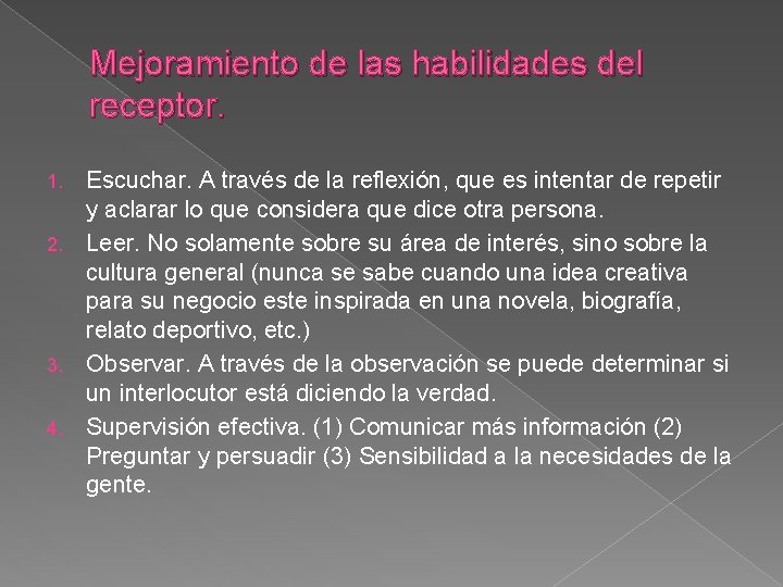 Comunicacin y coordinacin Proceso para una comunicacin eficaz