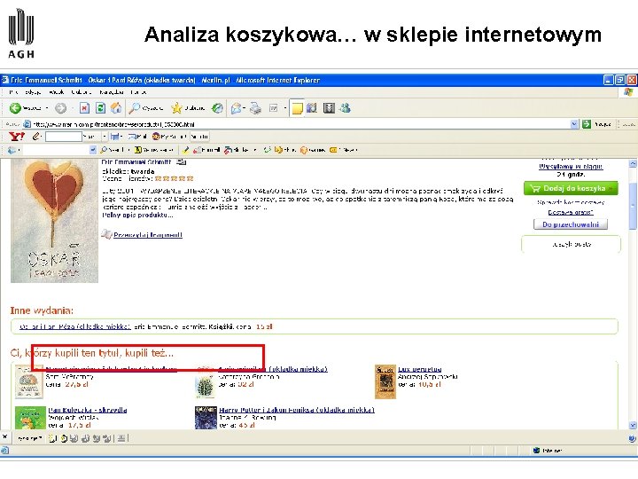 Analiza koszykowa… w sklepie internetowym 