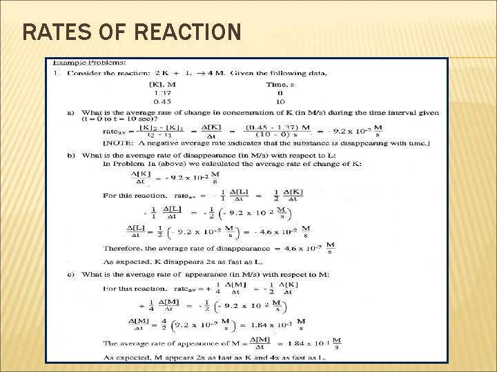 RATES OF REACTION 