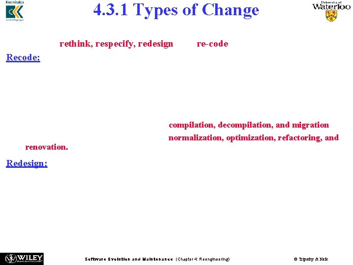 4. 3. 1 Types of Change Based on the type of changes required, system 4. 3. 1 Types of Change Based on the type of changes required, system