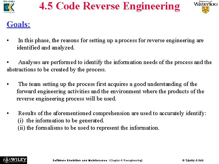 4. 5 Code Reverse Engineering Goals: • In this phase, the reasons for setting 4. 5 Code Reverse Engineering Goals: • In this phase, the reasons for setting