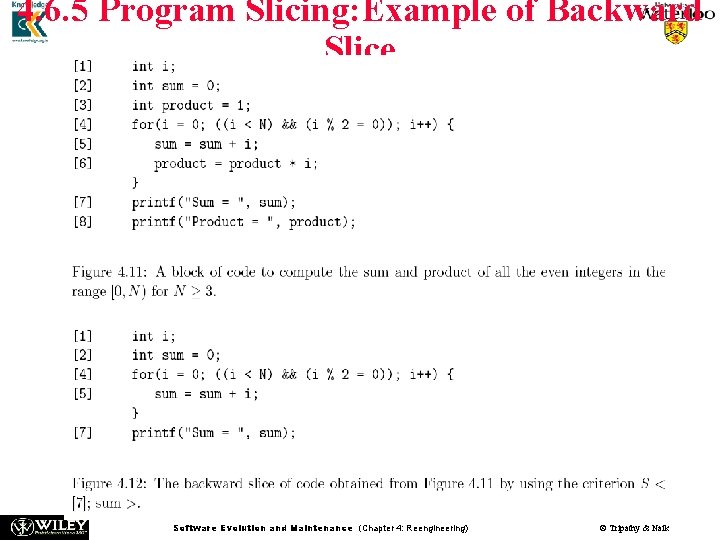 4. 6. 5 Program Slicing: Example of Backward Slice Software Evolution and Maintenance (Chapter 4. 6. 5 Program Slicing: Example of Backward Slice Software Evolution and Maintenance (Chapter