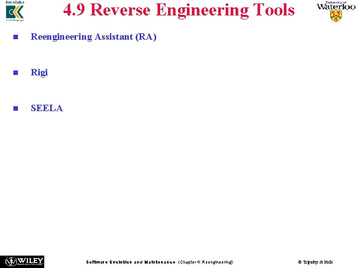 4. 9 Reverse Engineering Tools n n n Reengineering Assistant (RA) aims to provide 4. 9 Reverse Engineering Tools n n n Reengineering Assistant (RA) aims to provide