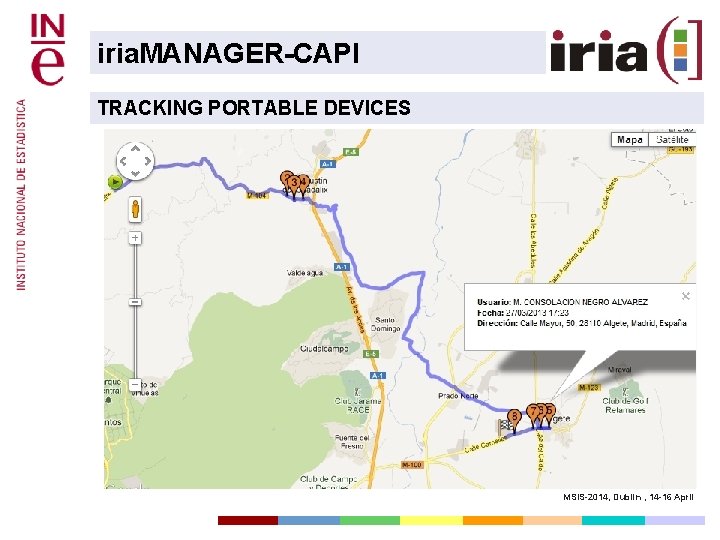 iria. MANAGER-CAPI TRACKING PORTABLE DEVICES MSIS-2014, Dublin , 14 -16 April 
