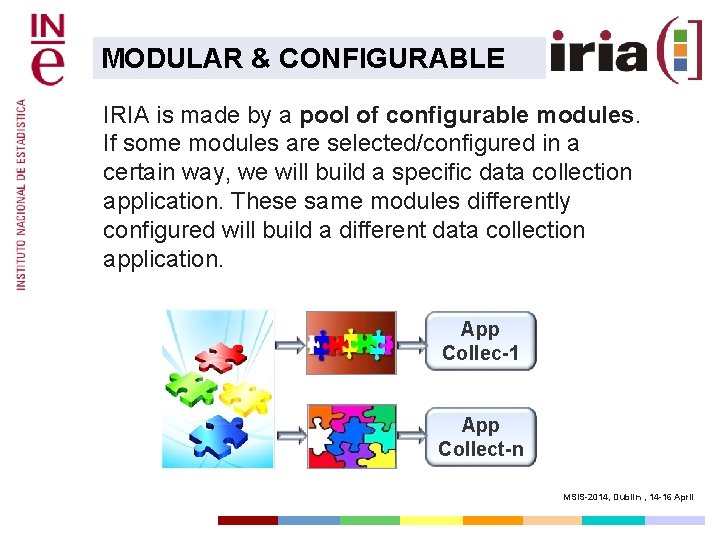 MODULAR & CONFIGURABLE IRIA is made by a pool of configurable modules. If some