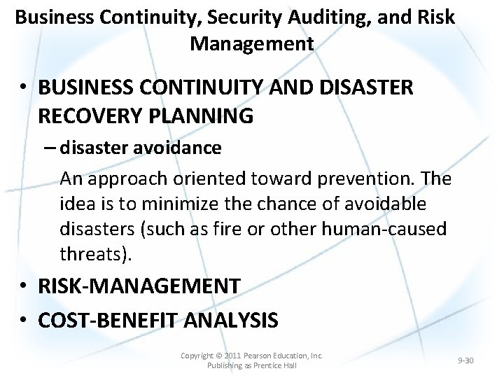 Business Continuity, Security Auditing, and Risk Management • BUSINESS CONTINUITY AND DISASTER RECOVERY PLANNING Business Continuity, Security Auditing, and Risk Management • BUSINESS CONTINUITY AND DISASTER RECOVERY PLANNING