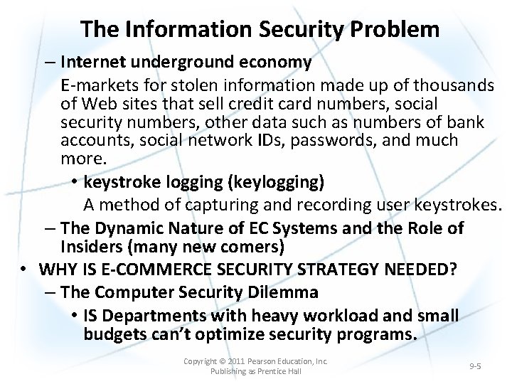 The Information Security Problem – Internet underground economy E-markets for stolen information made up The Information Security Problem – Internet underground economy E-markets for stolen information made up