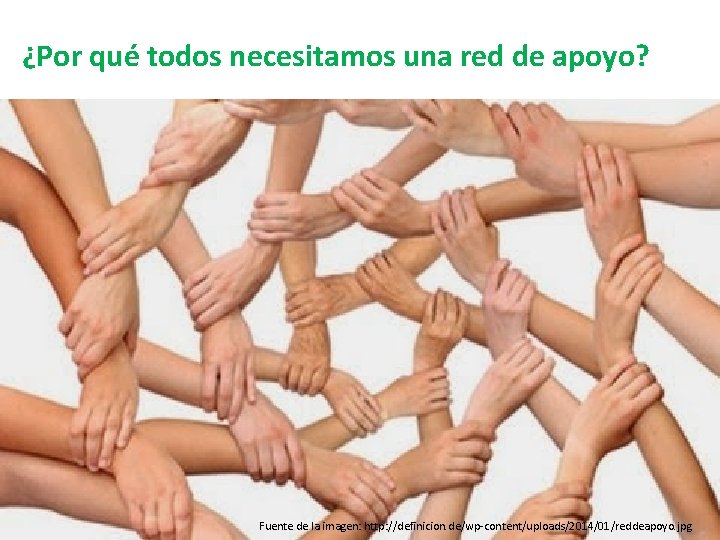 ¿Por qué todos necesitamos una red de apoyo? Fuente de la imagen: http: //definicion. ¿Por qué todos necesitamos una red de apoyo? Fuente de la imagen: http: //definicion.