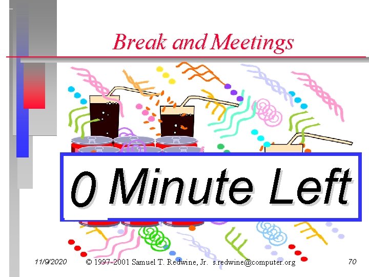 Break and Meetings 10 Minute Left 11/9/2020 © 1997 -2001 Samuel T. Redwine, Jr.