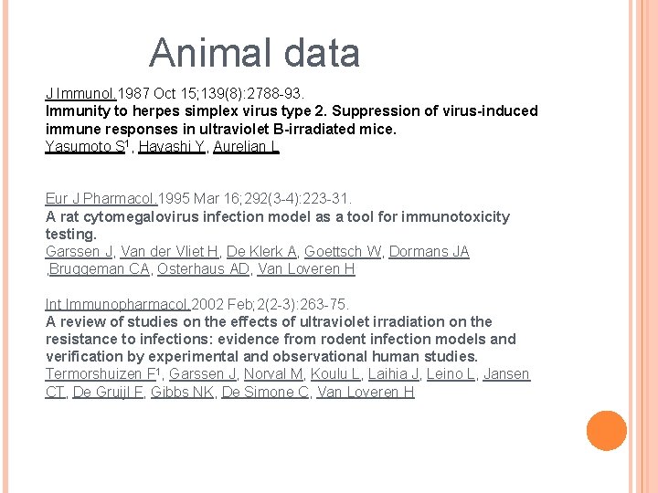 Animal data J Immunol. 1987 Oct 15; 139(8): 2788 -93. Immunity to herpes simplex