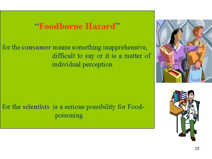 “Foodborne Hazard” for the consumer means something inapprehensive, difficult to say or it is