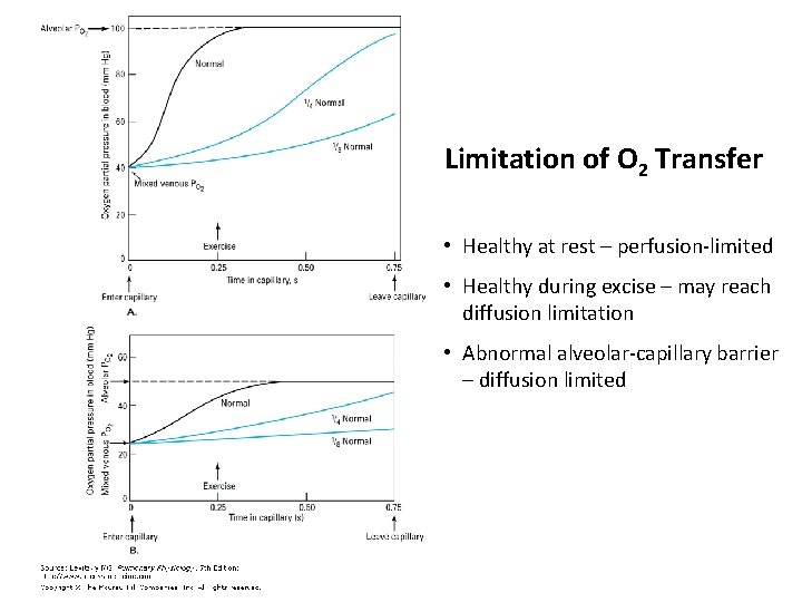 Limitation of O 2 Transfer • Healthy at rest – perfusion-limited • Healthy during