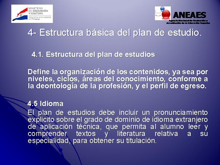 4 - Estructura básica del plan de estudio. 4. 1. Estructura del plan de