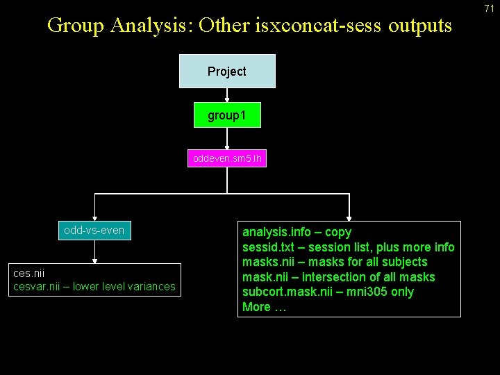 Group Analysis: Other isxconcat-sess outputs Project group 1 oddeven. sm 5. lh odd-vs-even ces.