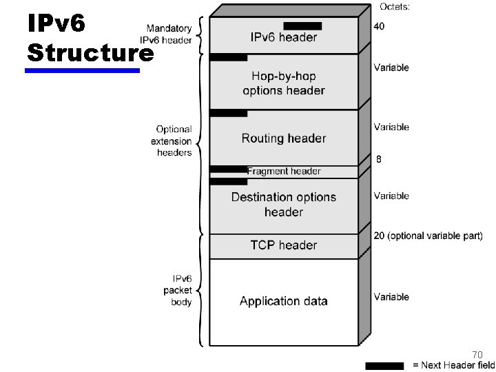 IPv 6 Structure 70 