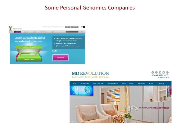 Some Personal Genomics Companies 
