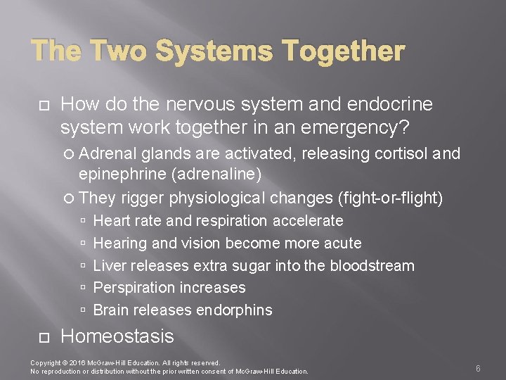 The Two Systems Together How do the nervous system and endocrine system work together