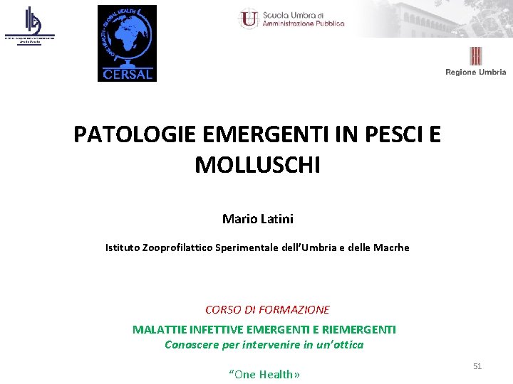 PATOLOGIE EMERGENTI IN PESCI E MOLLUSCHI Mario Latini Istituto Zooprofilattico Sperimentale dell’Umbria e delle