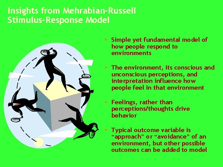 Insights from Mehrabian-Russell Stimulus-Response Model § Simple yet fundamental model of how people respond