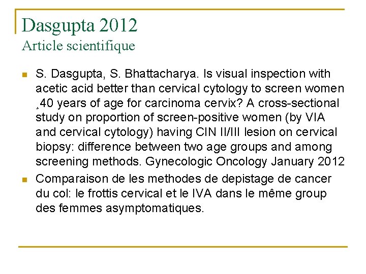 Dasgupta 2012 Article scientifique n n S. Dasgupta, S. Bhattacharya. Is visual inspection with