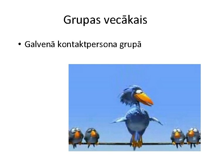 Grupas vecākais • Galvenā kontaktpersona grupā 